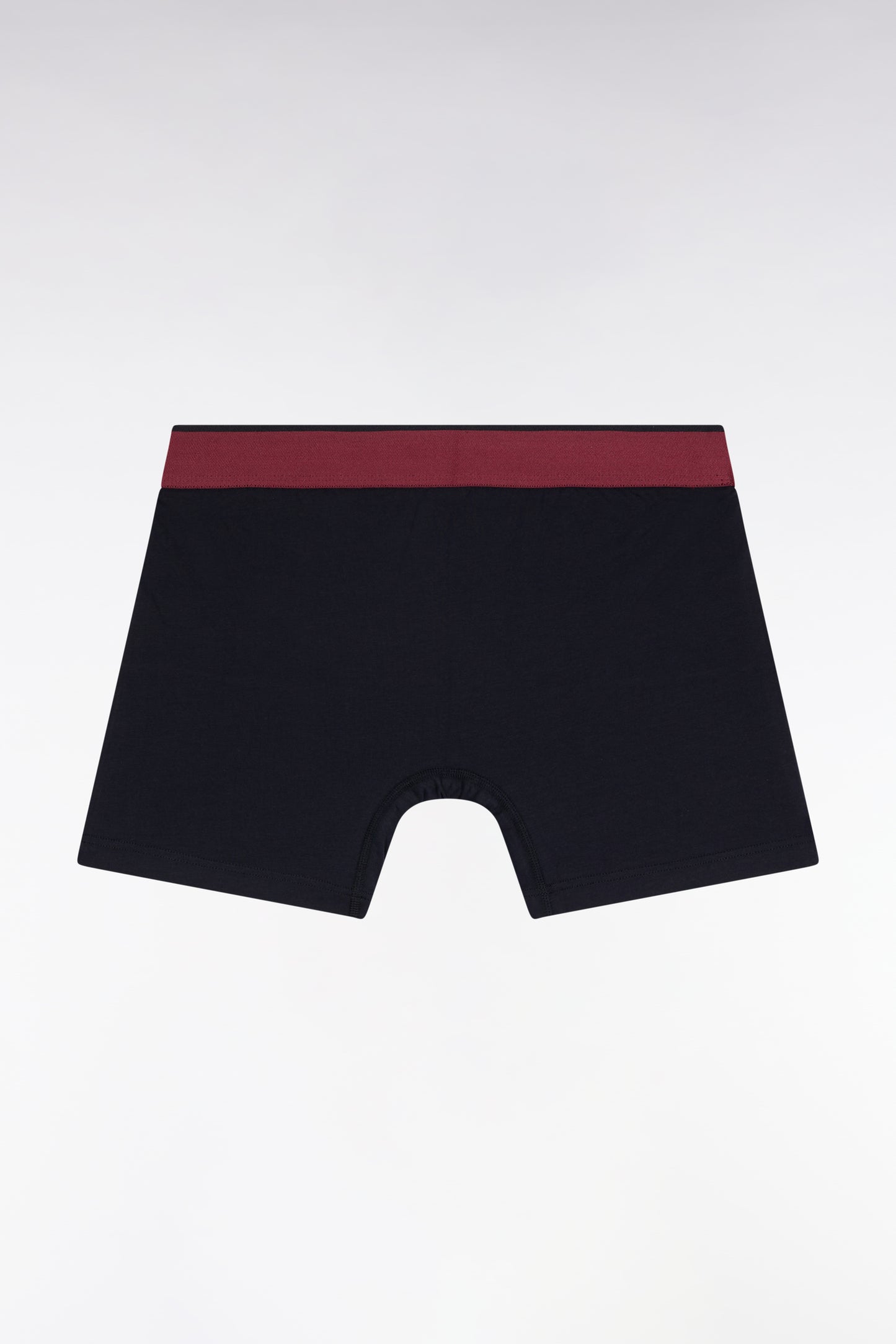 Boxer en jersey de coton colorblock marine et bordeaux