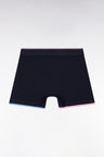 Boxer en jersey de coton marine à finitions rayées