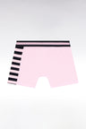 Boxer en jersey de coton rose à détail rayé