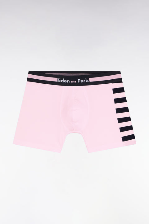 Boxer en jersey de coton rose à détail rayé - Image 1
