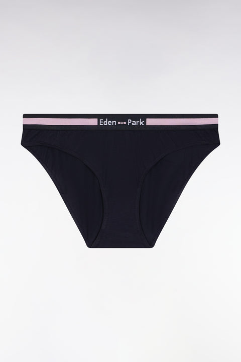 Culotte en jersey stretch marine à logo - Image 1