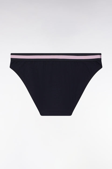 Culotte en jersey stretch marine à logo - Image 2