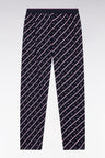 Pyjama long en jersey de coton marine micro-motifs