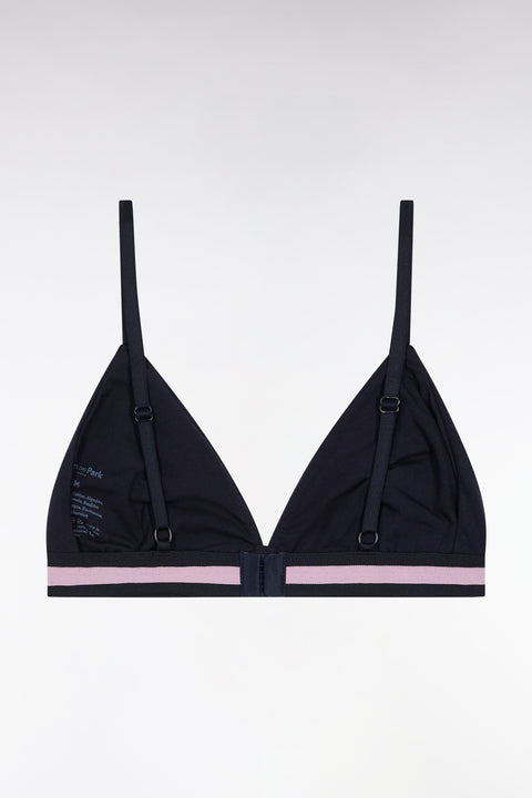 Soutien-gorge en jersey stretch marine à logo - Image 2