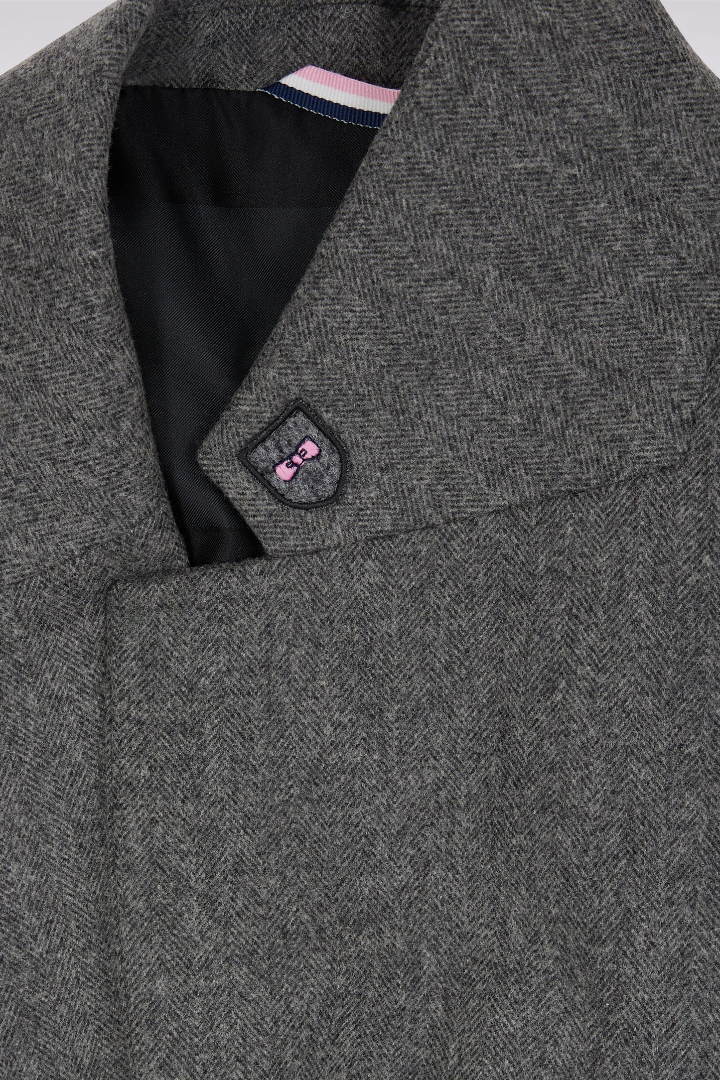 Veste blazer en flanelle de laine grise coupe oversized