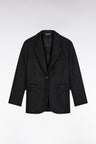 Oversized blazer jacket in grey wool twill