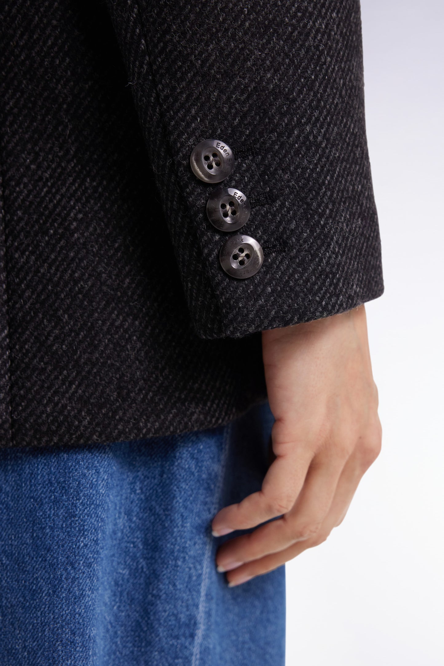 Oversized blazer jacket in grey wool twill