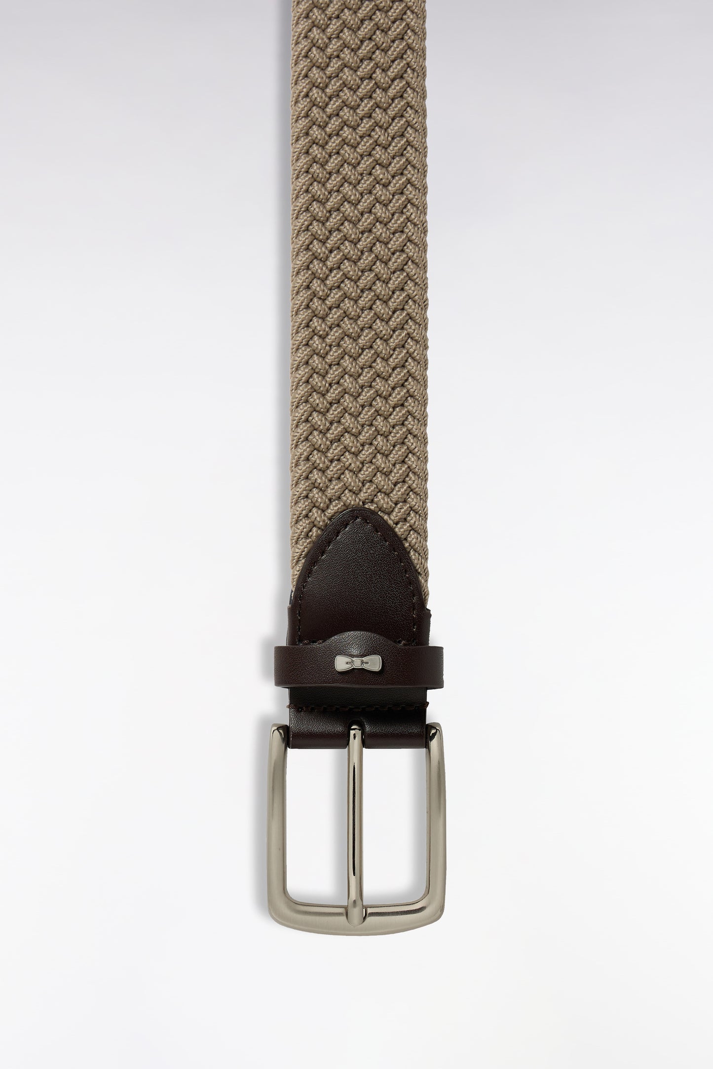 Ceinture tressée élastique beige