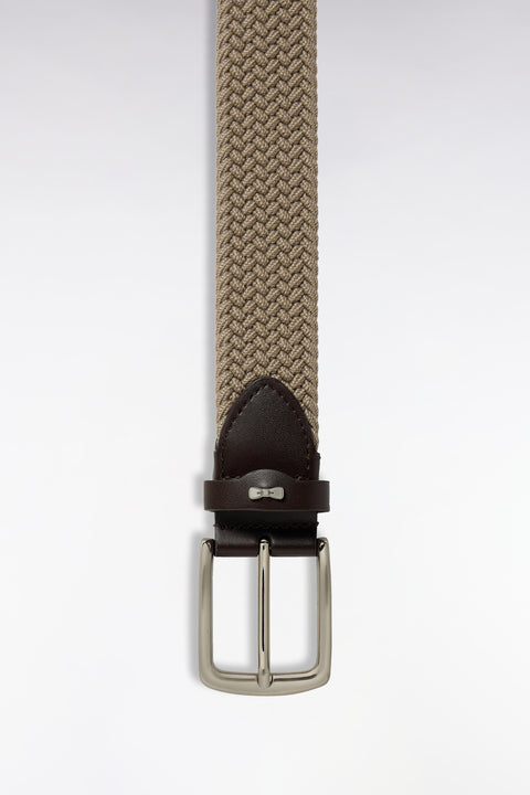Ceinture tressée élastique beige - Image 2