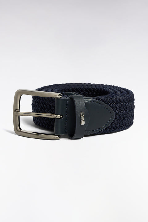 Ceinture tressée élastique marine - Image 1