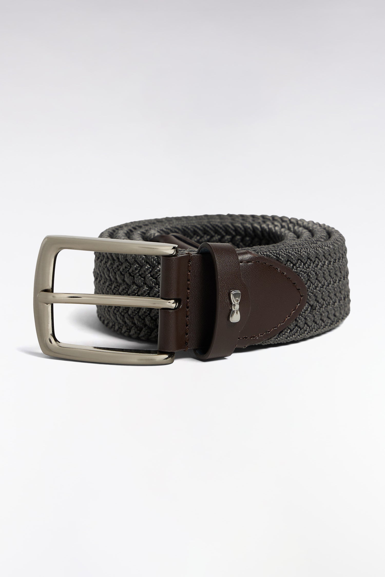 Ceinture tressée élastique grise