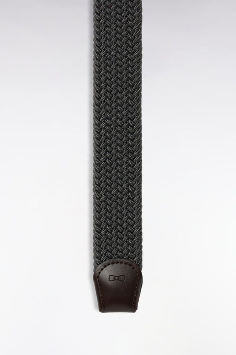 Ceinture tressée élastique grise - Image 3