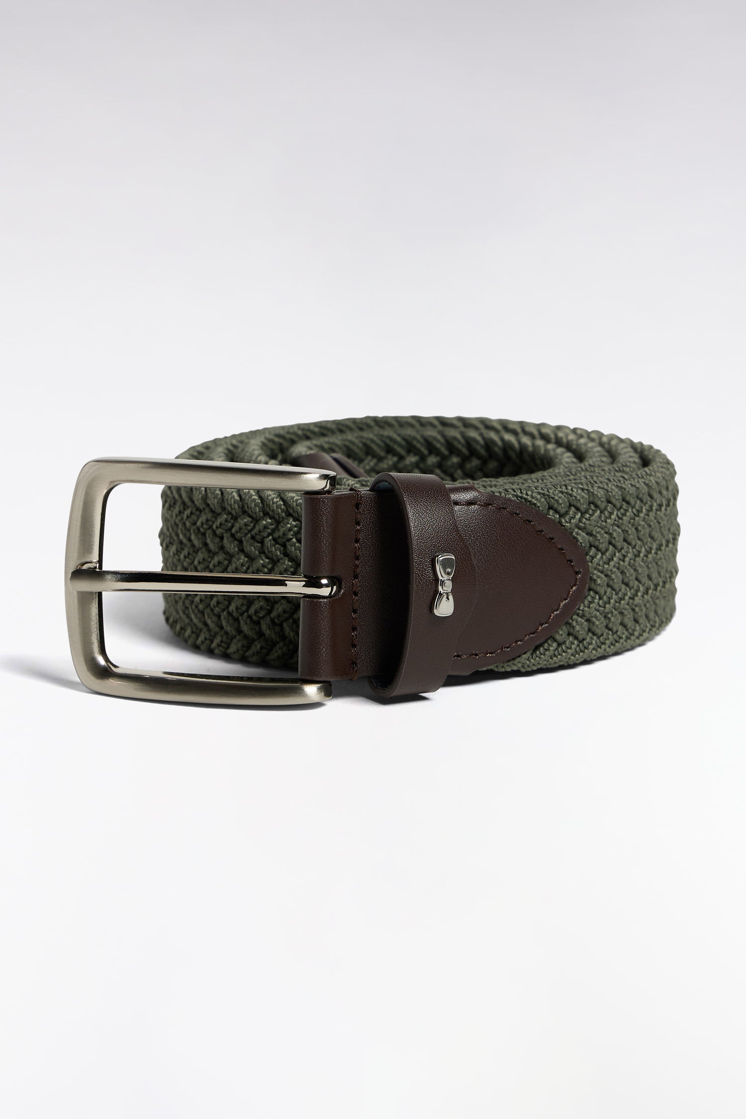 Ceinture tressée élastique kaki