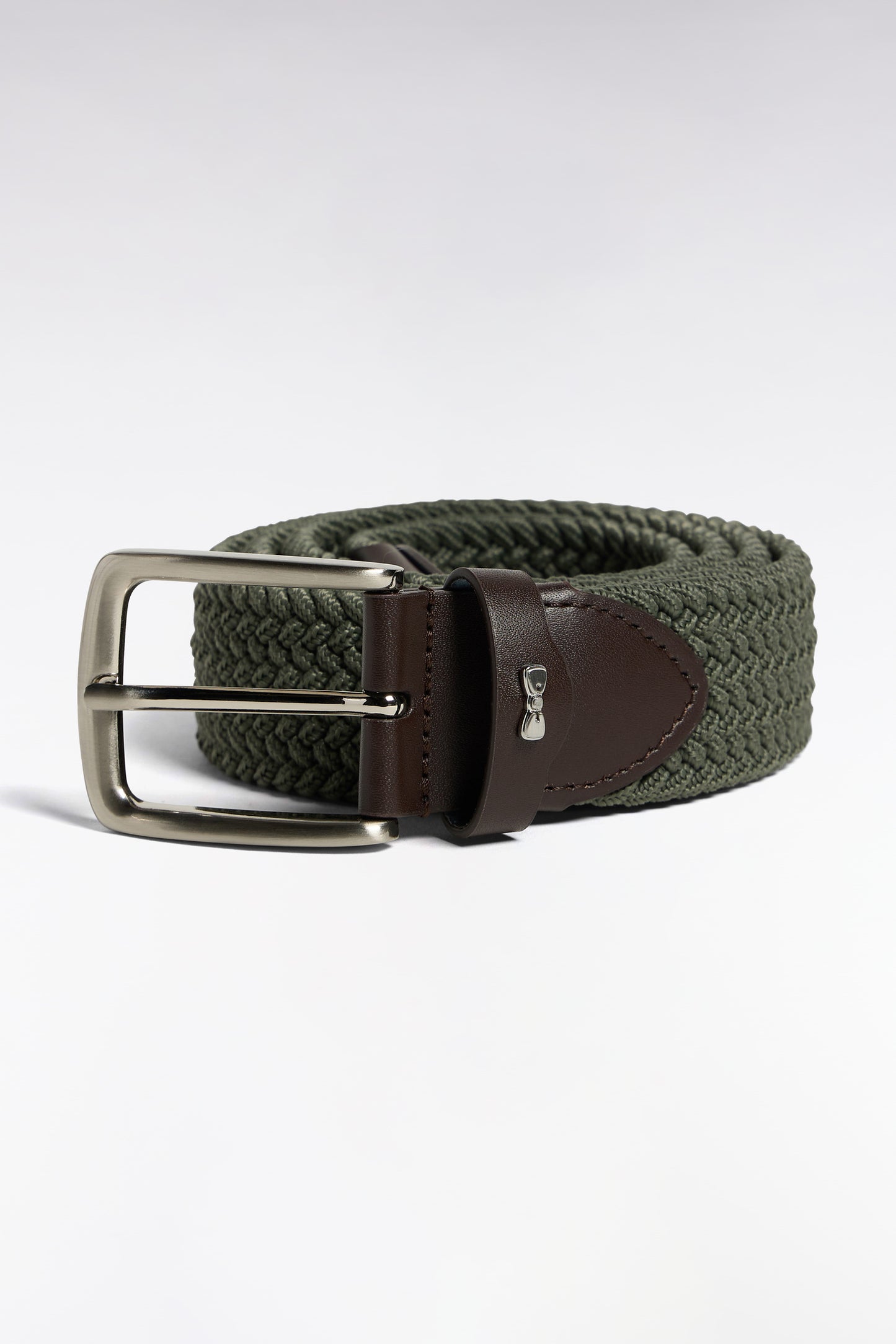 Ceinture tressée élastique kaki