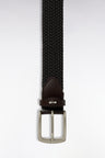 Brown elastic braided belt