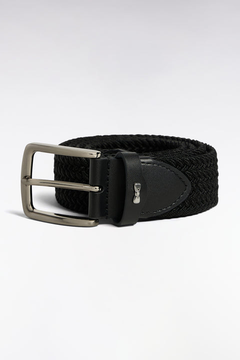 Ceinture tressée élastique noire - Image 1