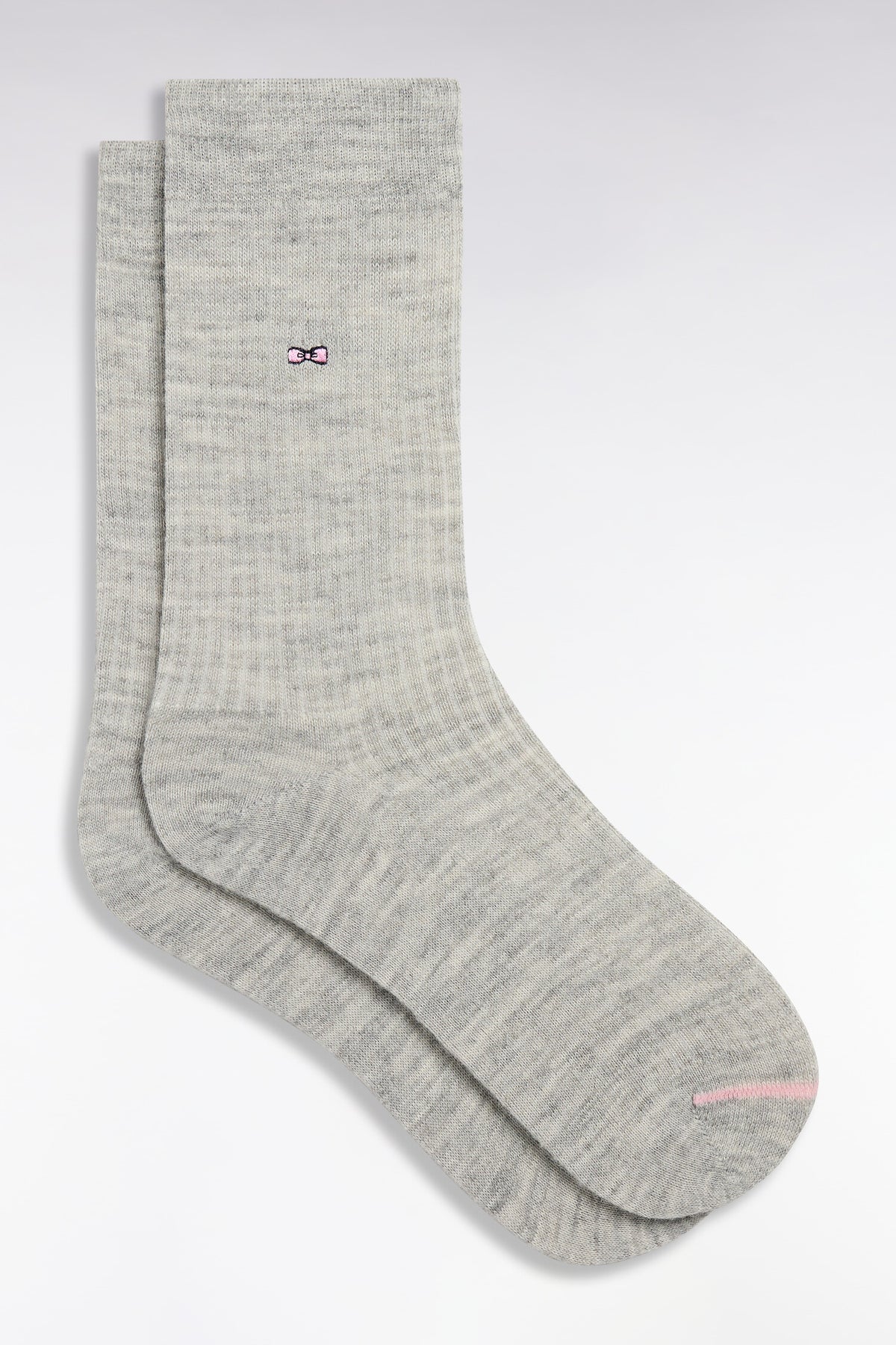 Gray ribbed knit socks