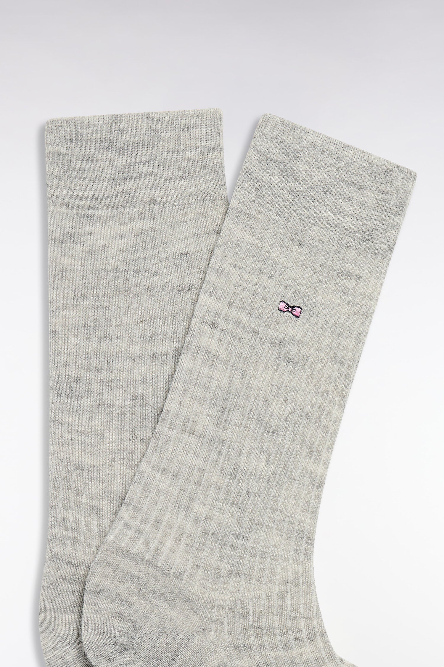 Chaussettes en maille côtelée grises