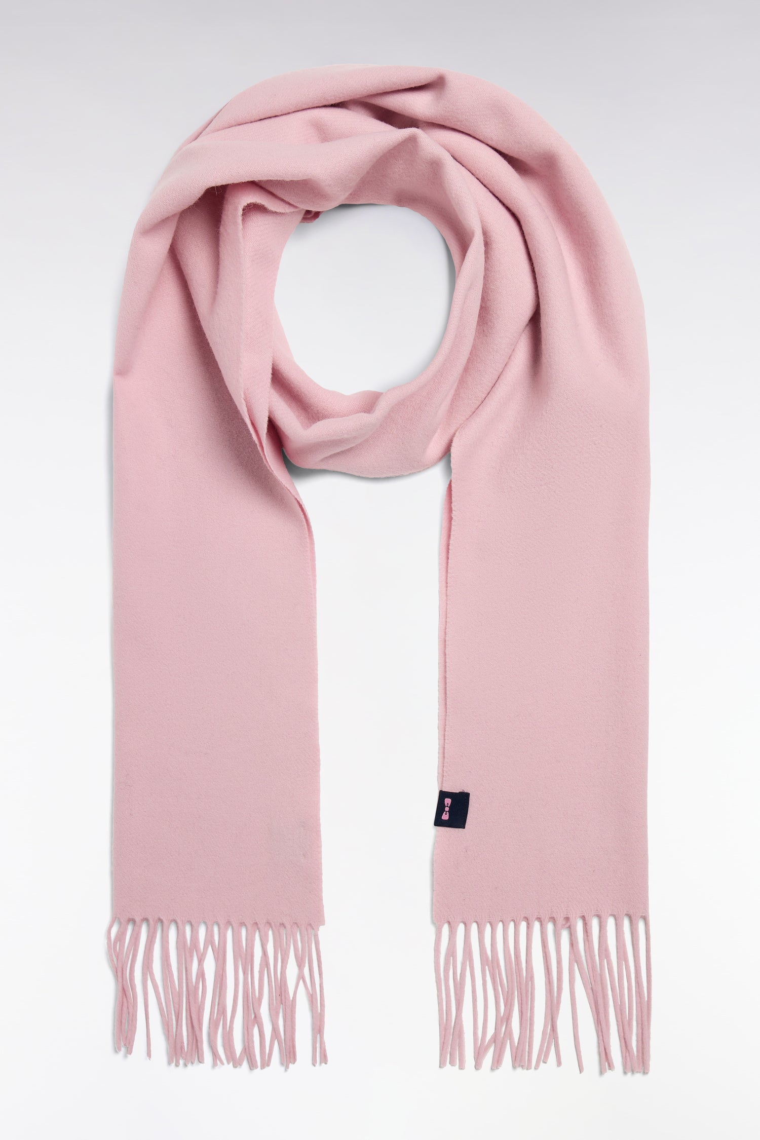 Écharpe en drap de laine rose