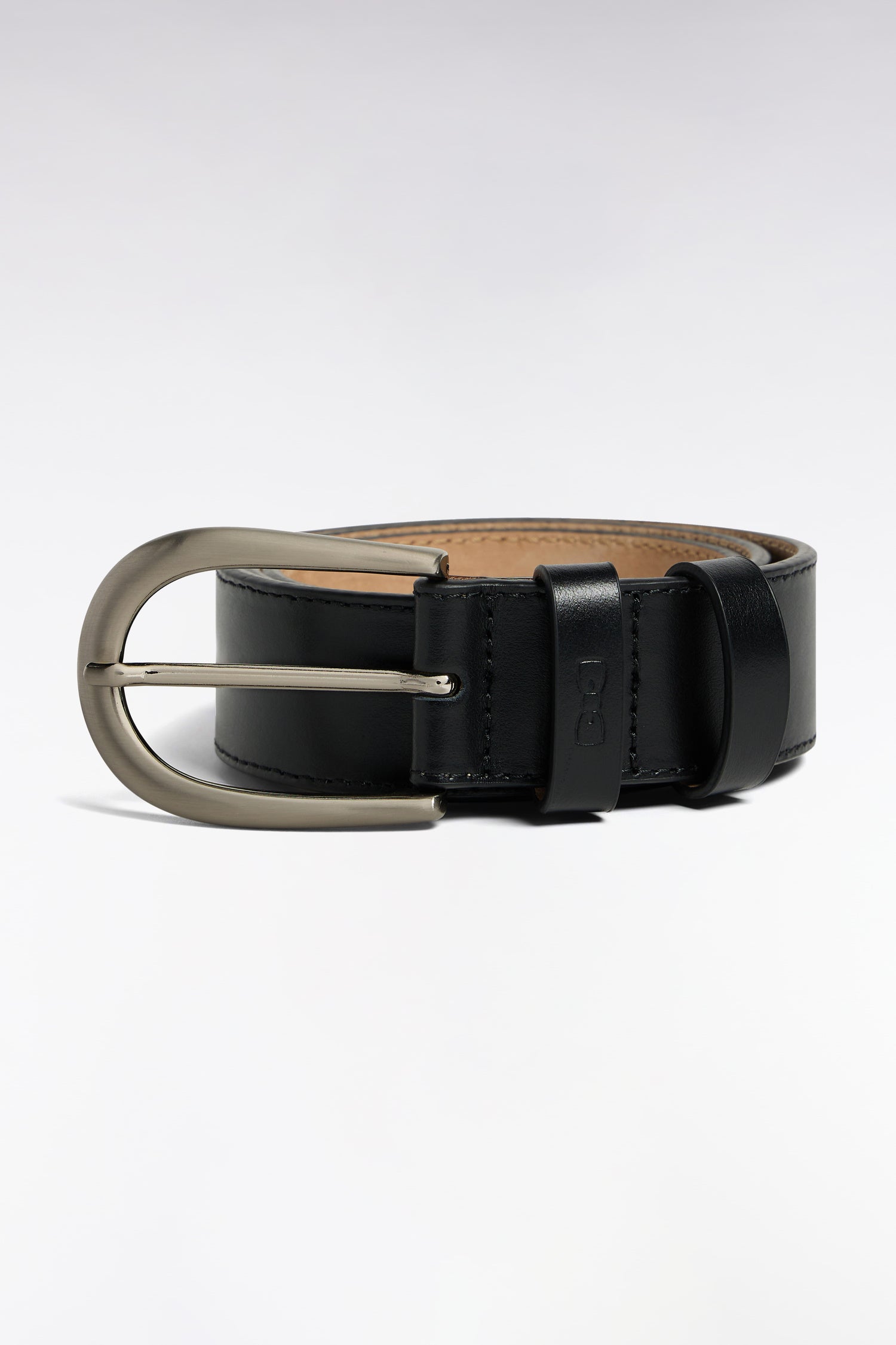 Ceinture en cuir lisse noire