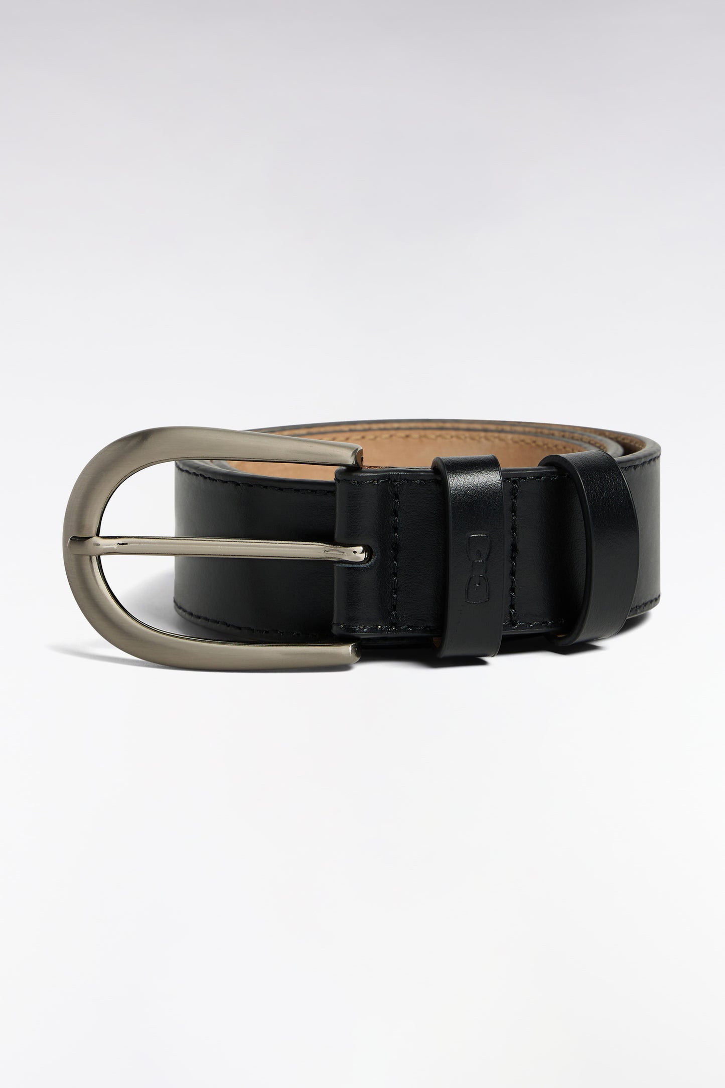 Ceinture en cuir lisse noire
