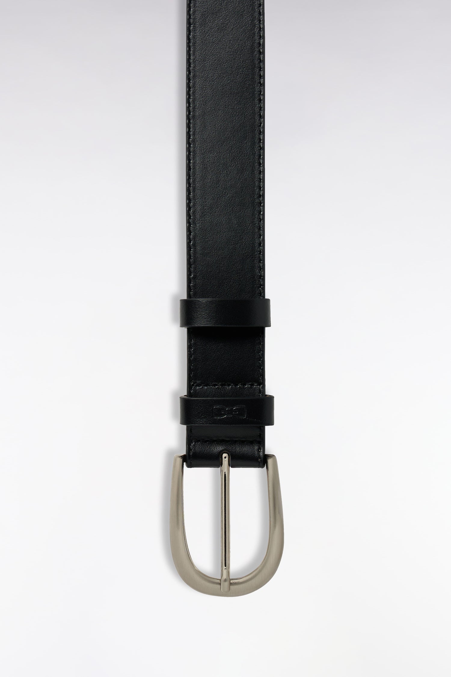 Ceinture en cuir lisse noire