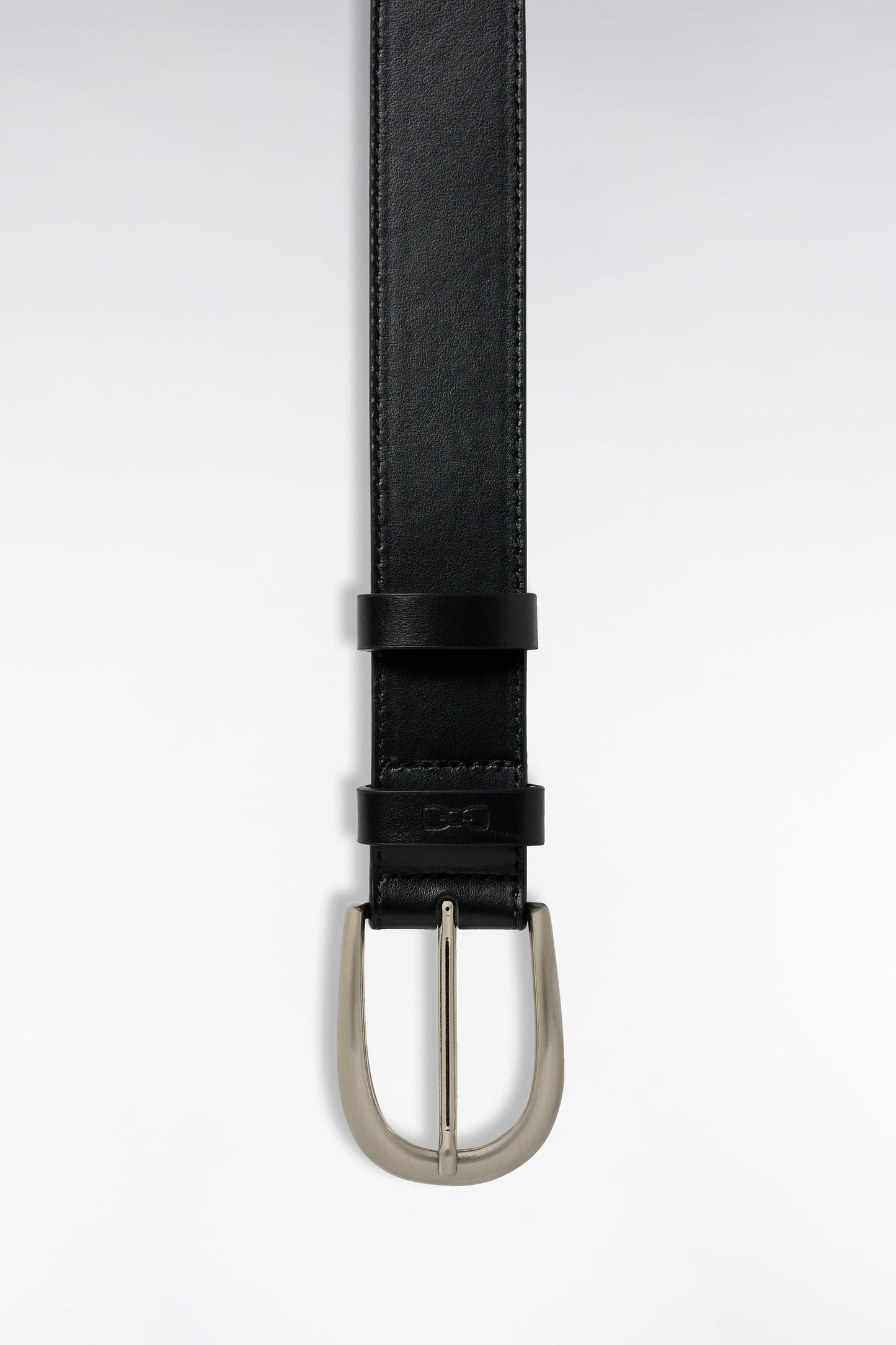 Ceinture en cuir lisse noire