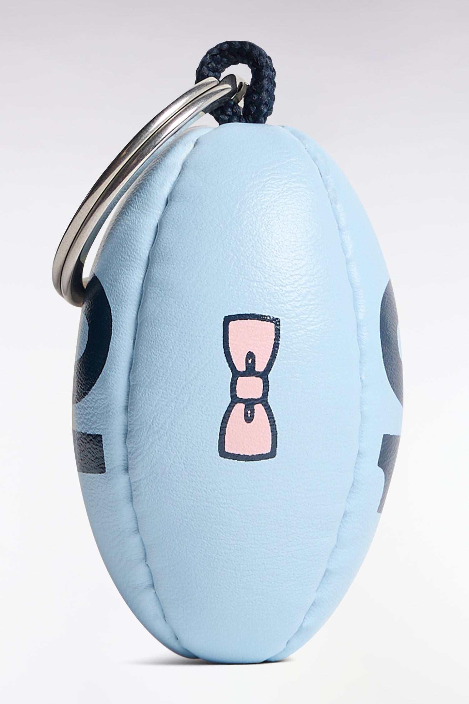 Porte-clés caoutchouc ballon de rugby numéro 10 ciel