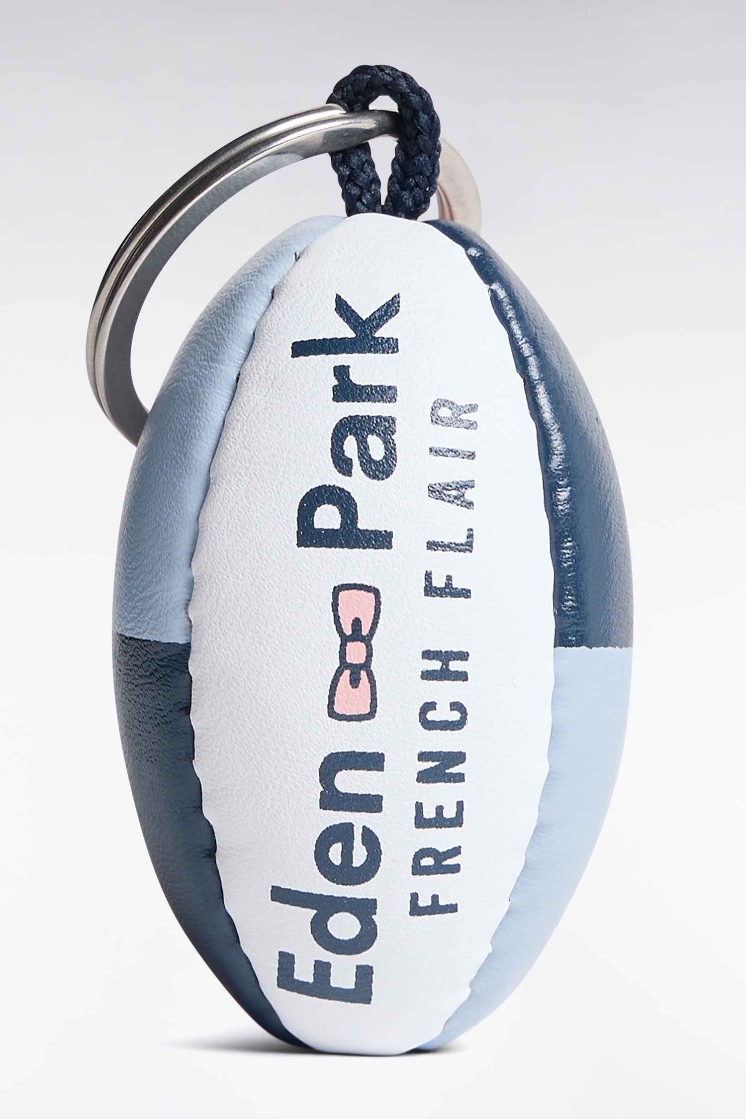 Porte-clés caoutchouc ballon de rugby French Flair marine