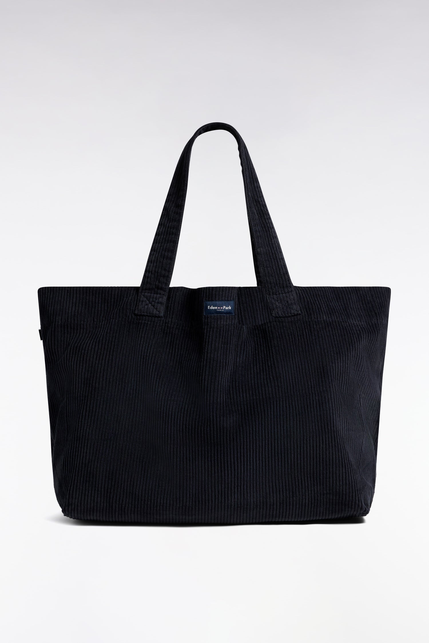 Sac cabas en velours côtelé marine