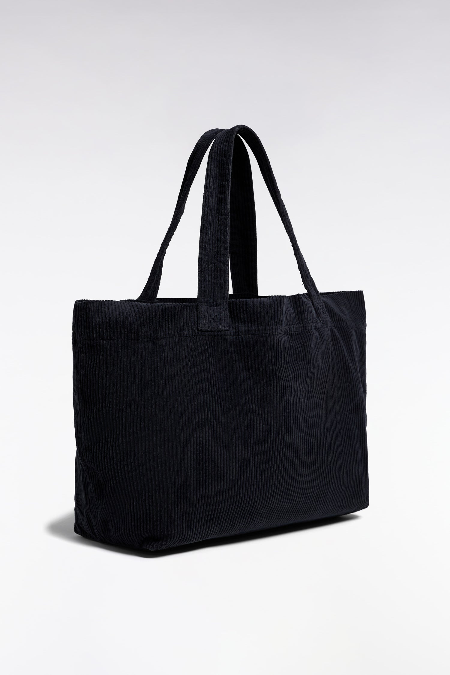 Sac cabas en velours côtelé marine
