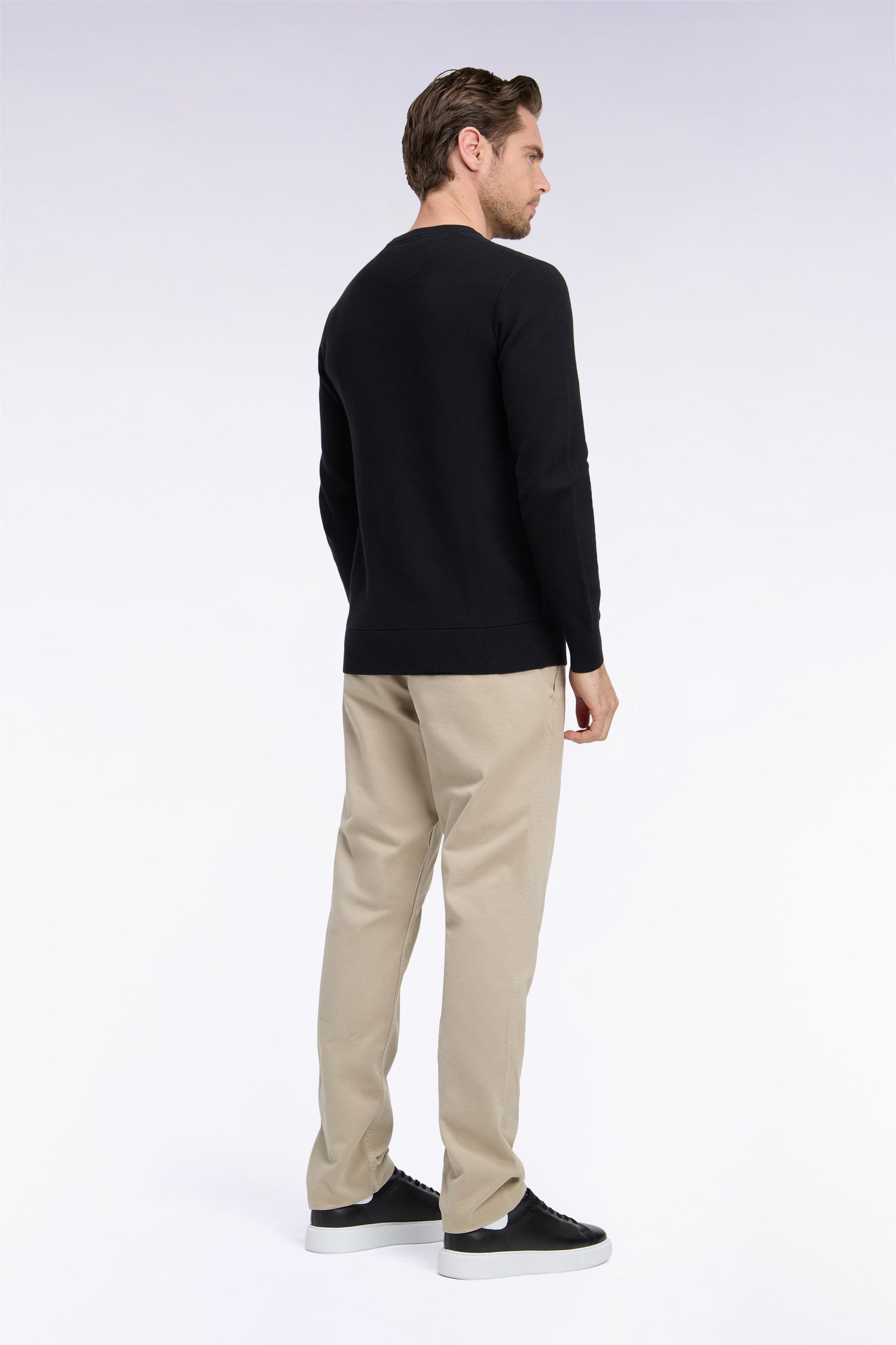 Pantalon chino sans plis en coton stretch beige
