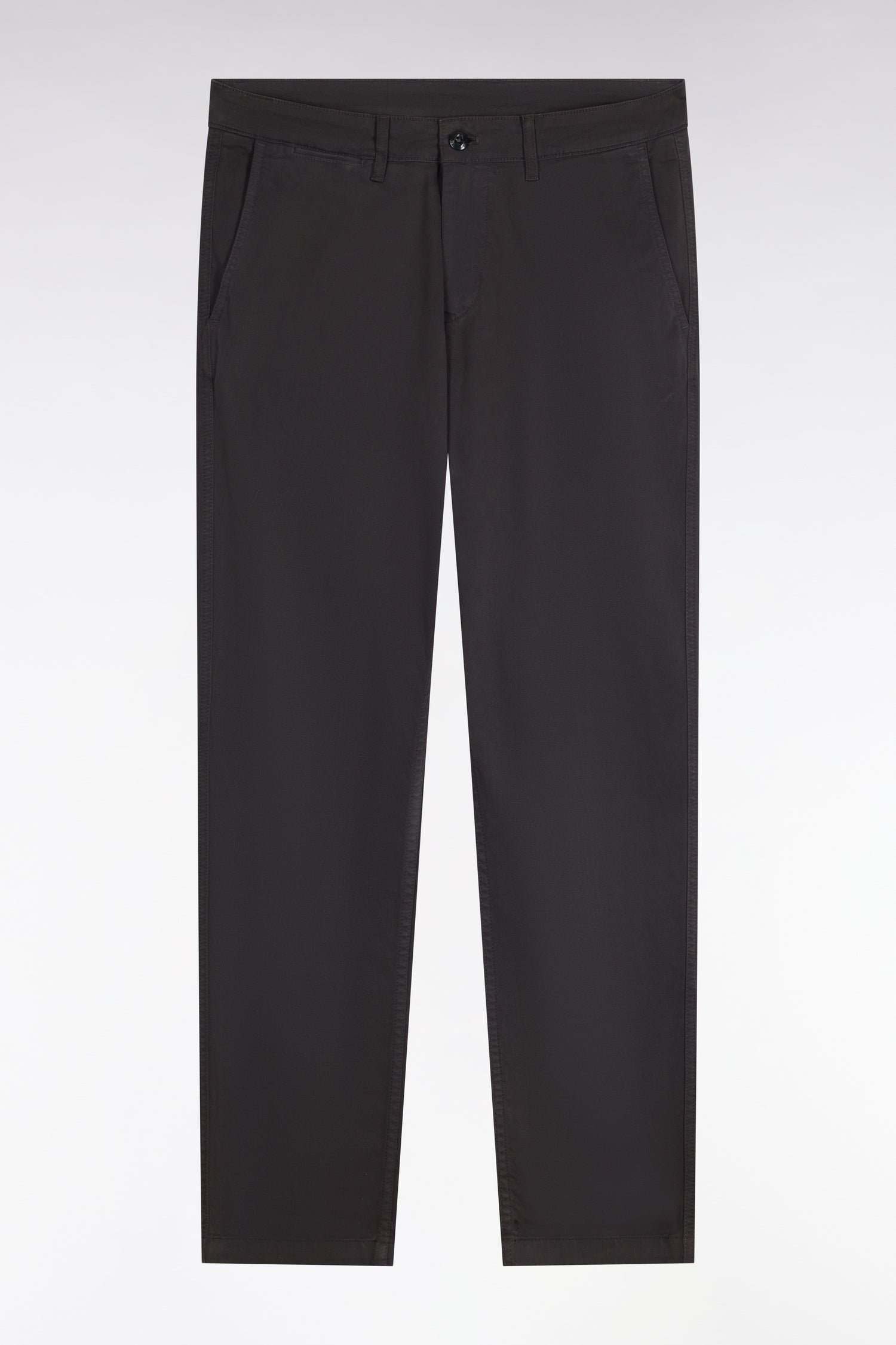 Pantalon chino sans plis en gabardine de coton stretch kaki