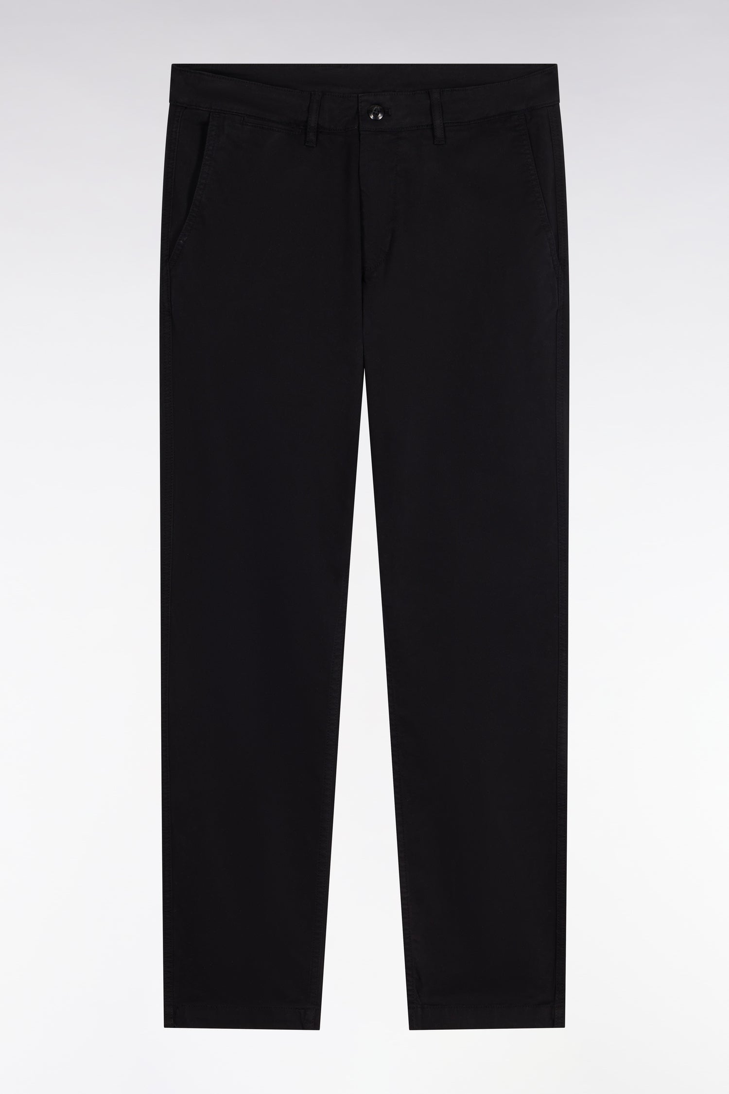 Pantalon chino sans plis en gabardine de coton stretch noir