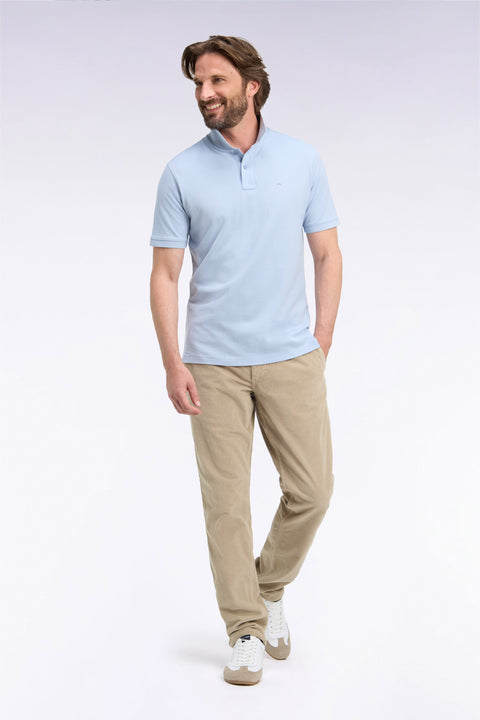 Pantalon chino sans plis en velours côtelé beige coupe regular - Image 1