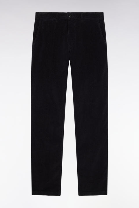 Pantalon chino sans plis en velours côtelé noir coupe regular - Image 2