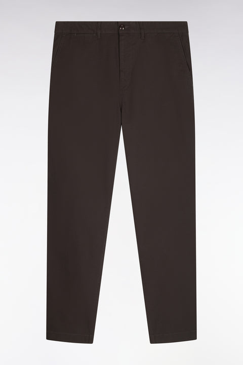 Pantalon chino sans plis en piqué de coton stretch kaki coupe regular - Image 2