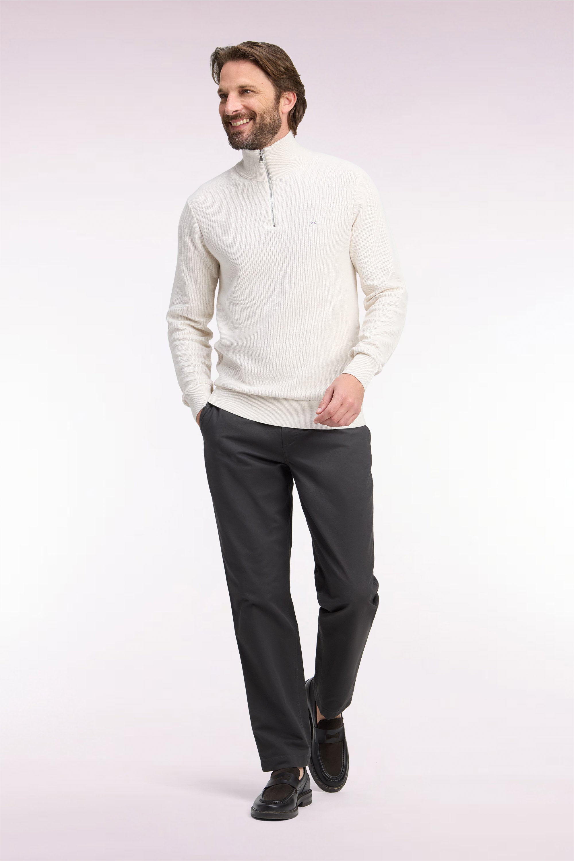 パンツ チノパン なし plis コットン製 stretch カーキ ストレートフィット