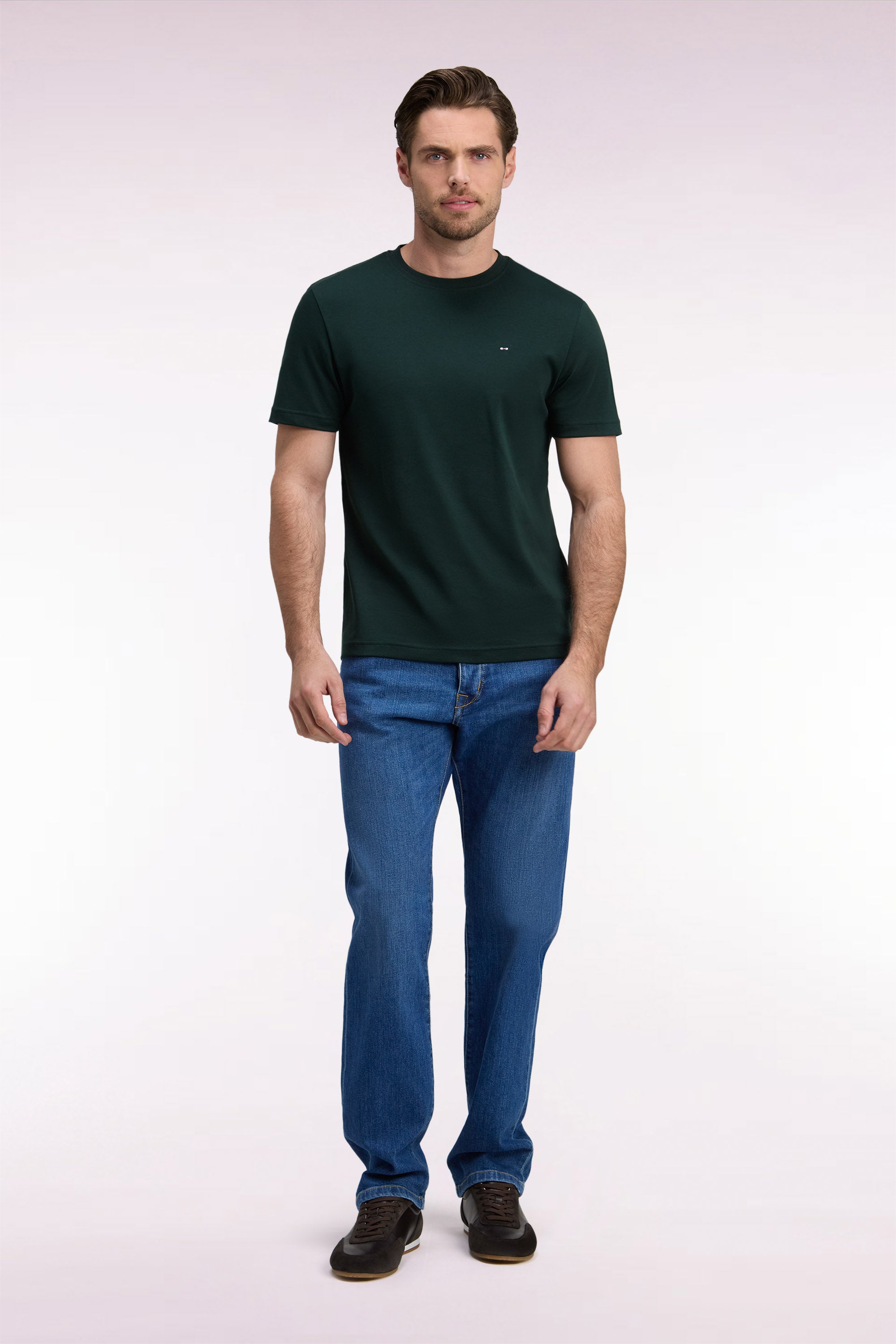 Jean en denim stretch bleu coupe regular