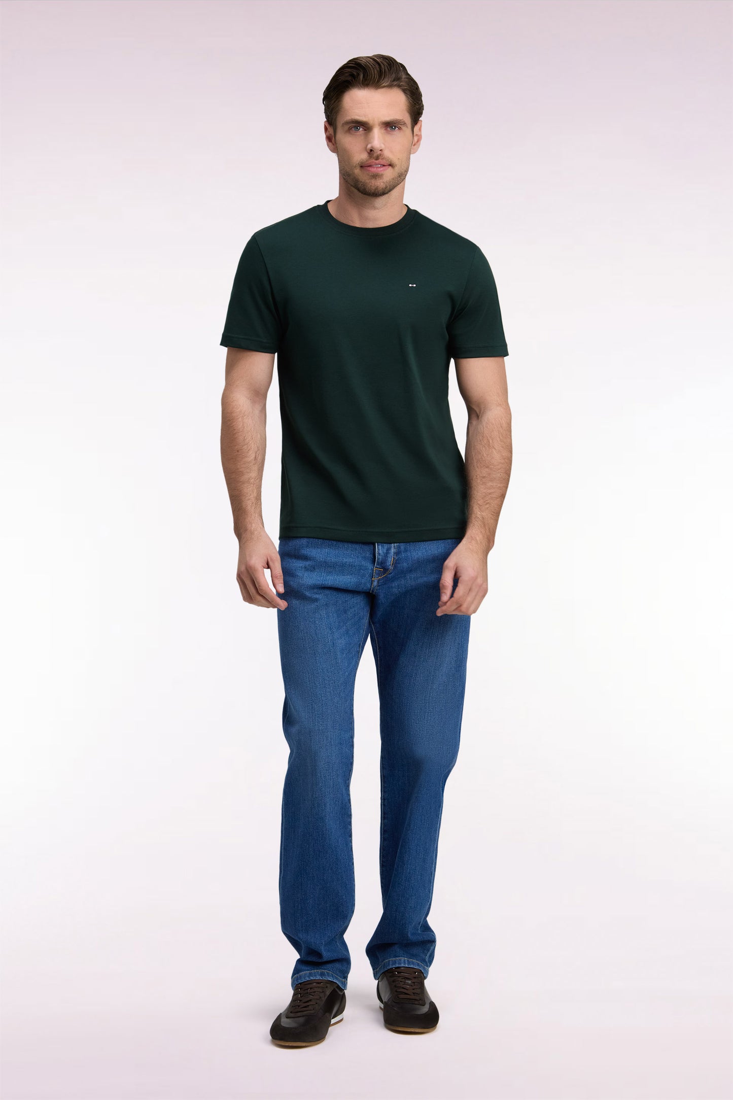 Jean en denim stretch bleu coupe regular