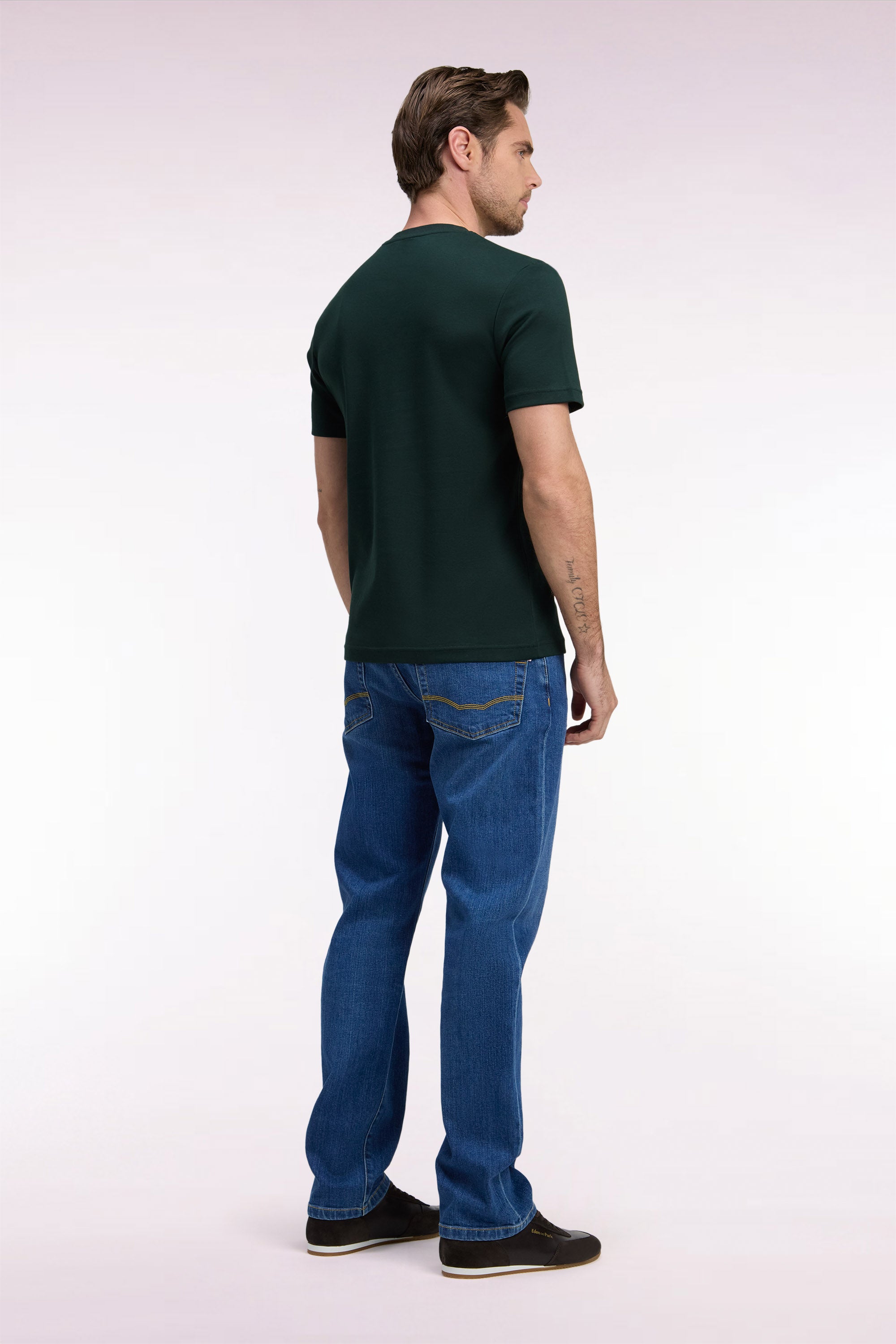 Jean en denim stretch bleu coupe regular