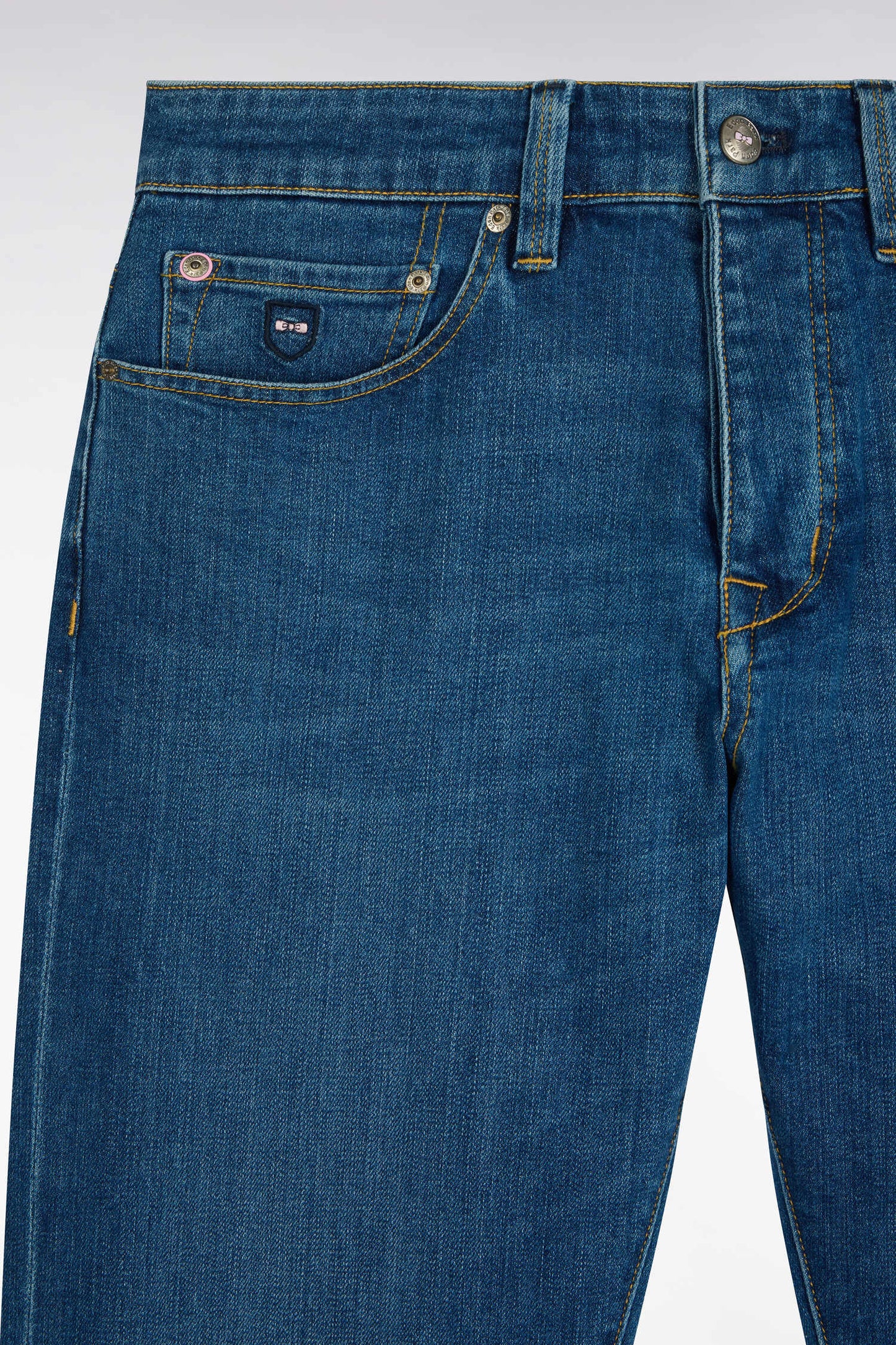 Jean en denim stretch bleu coupe regular