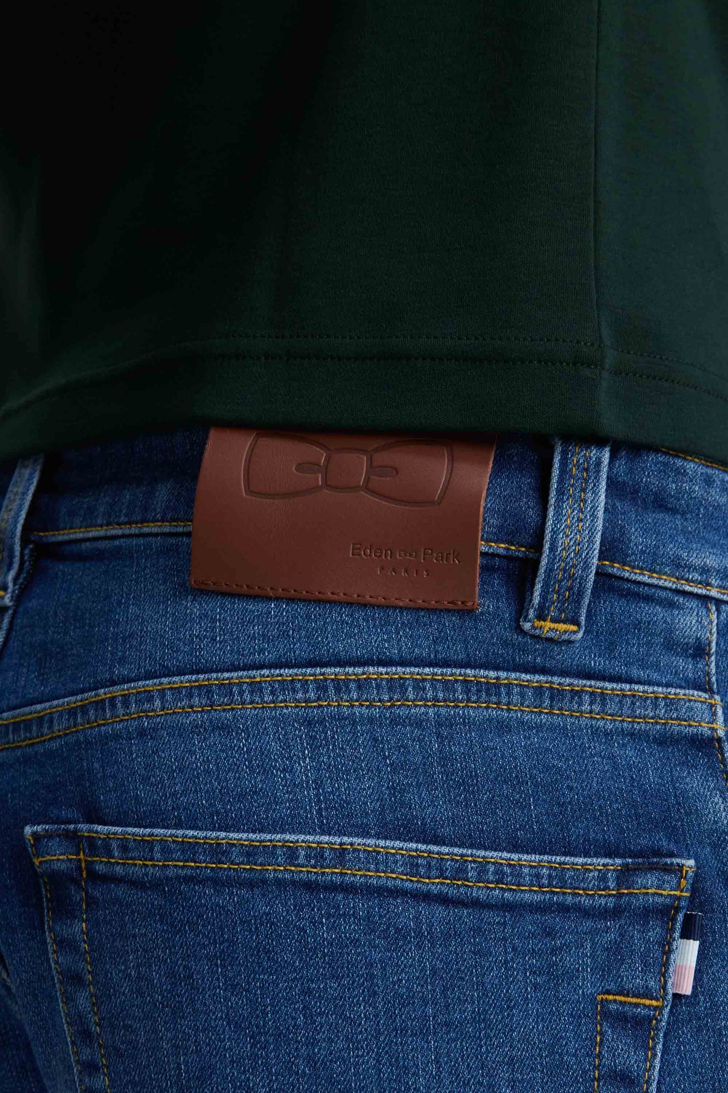 Jean en denim stretch bleu coupe regular