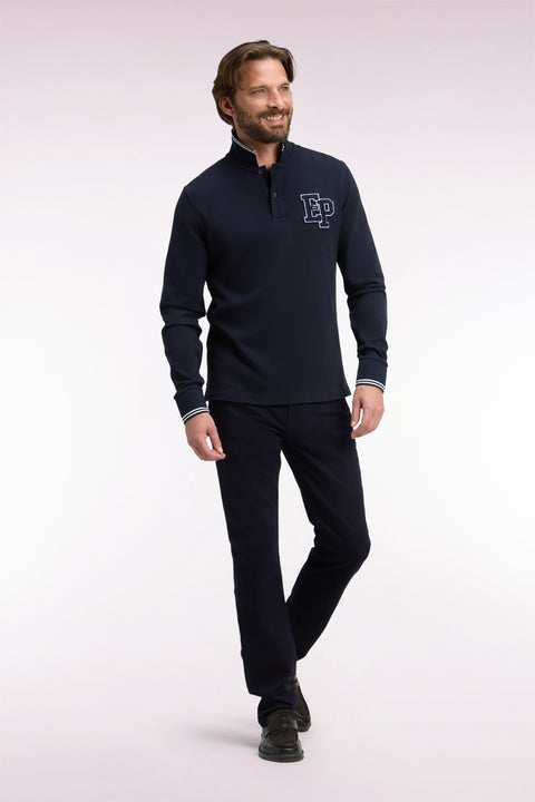 Jean 5 poches en denim stretch marine coupe droite - Image 1