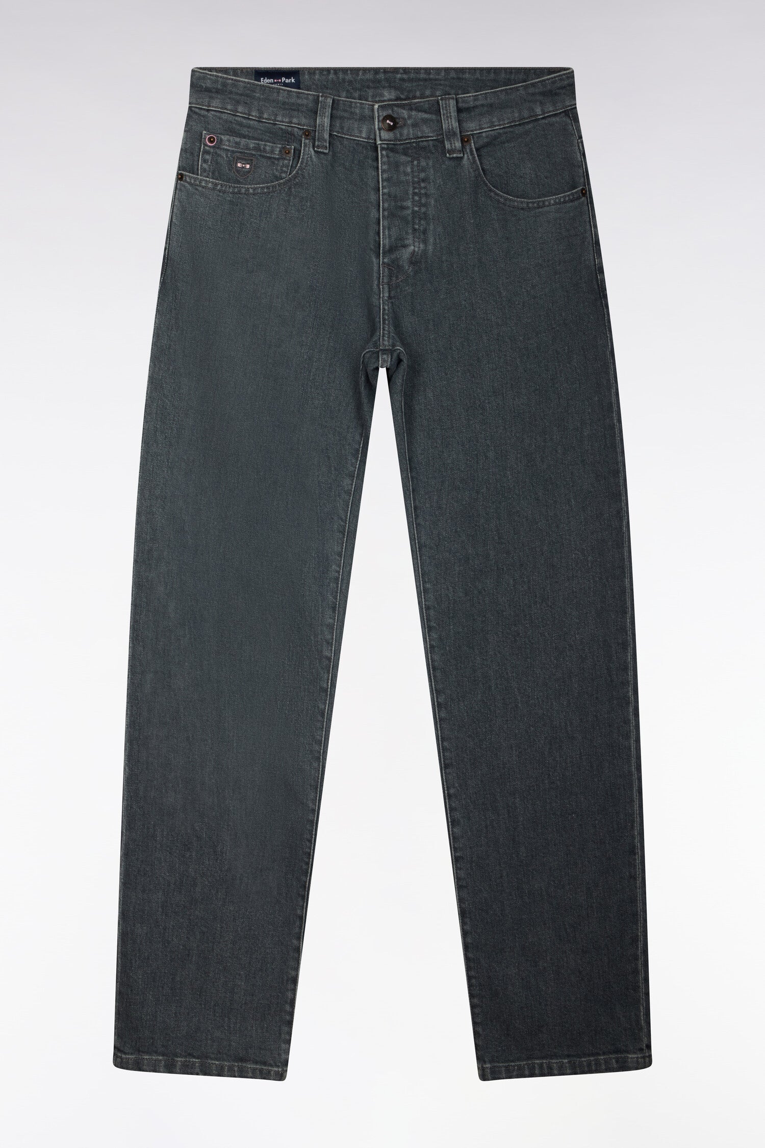 Jean en denim stretch one wash gris coupe regular