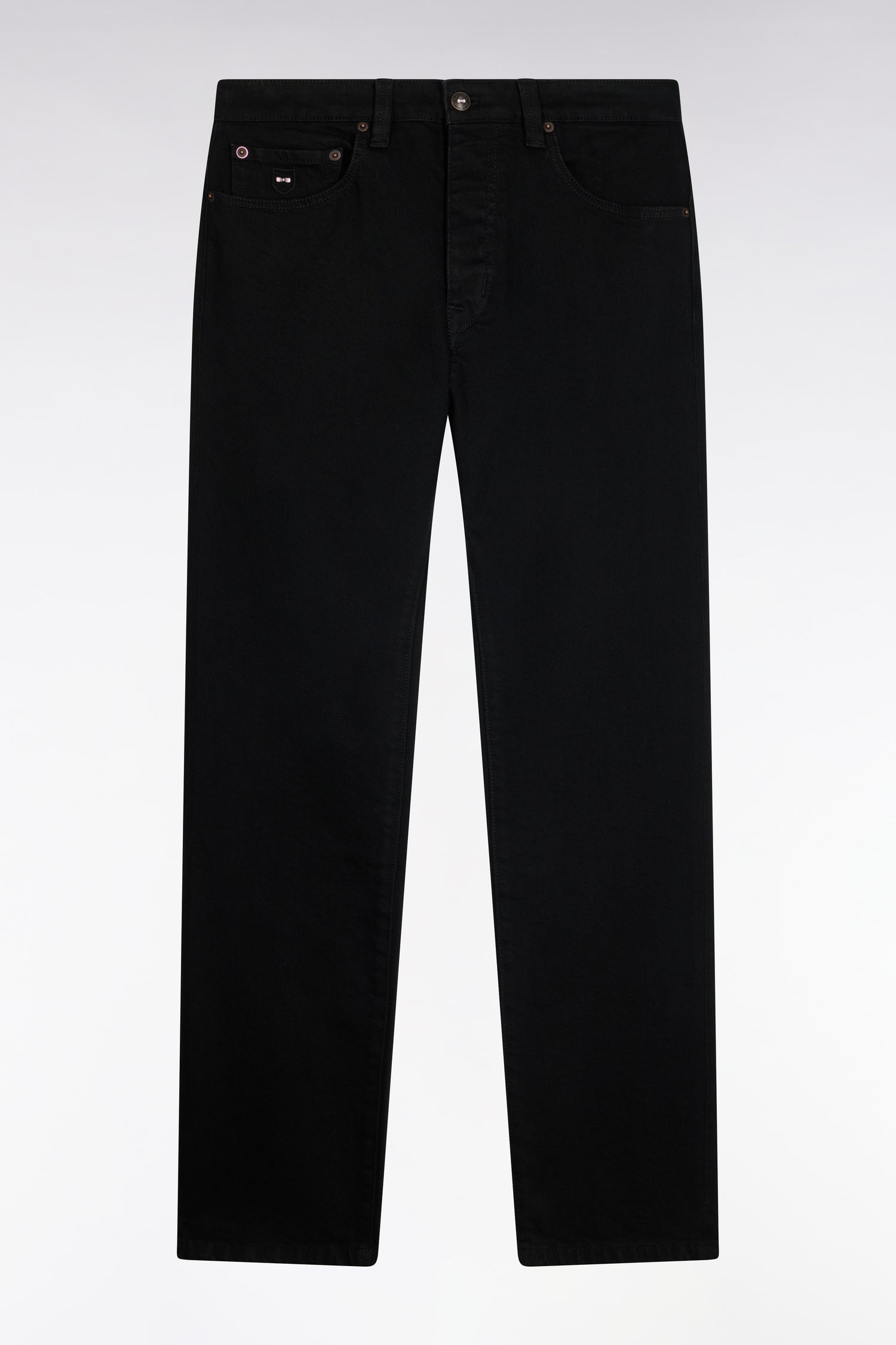 Jean en denim stretch one wash noir coupe regular