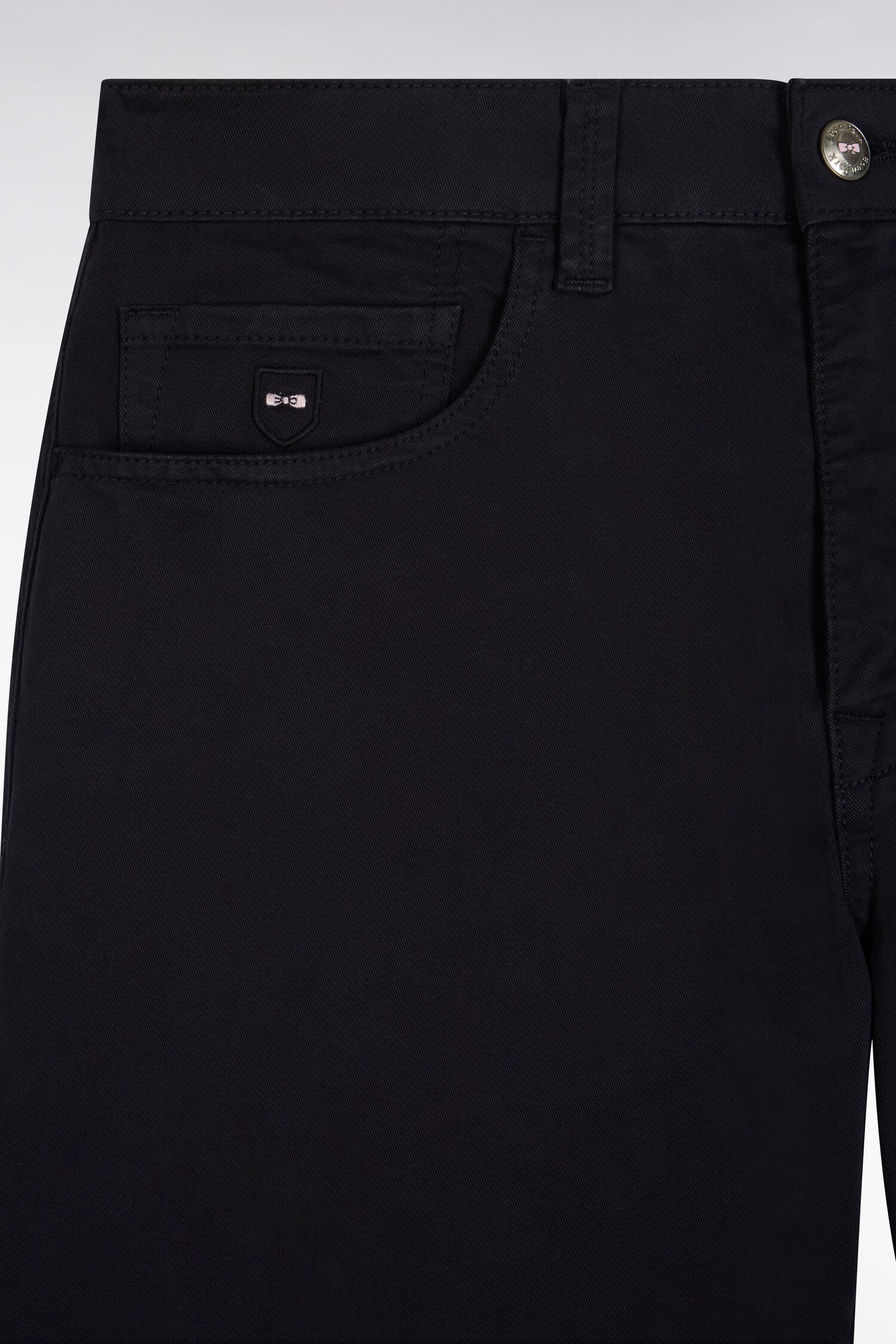 Pantalon 5 poches en toile de coton stretch marine coupe regular