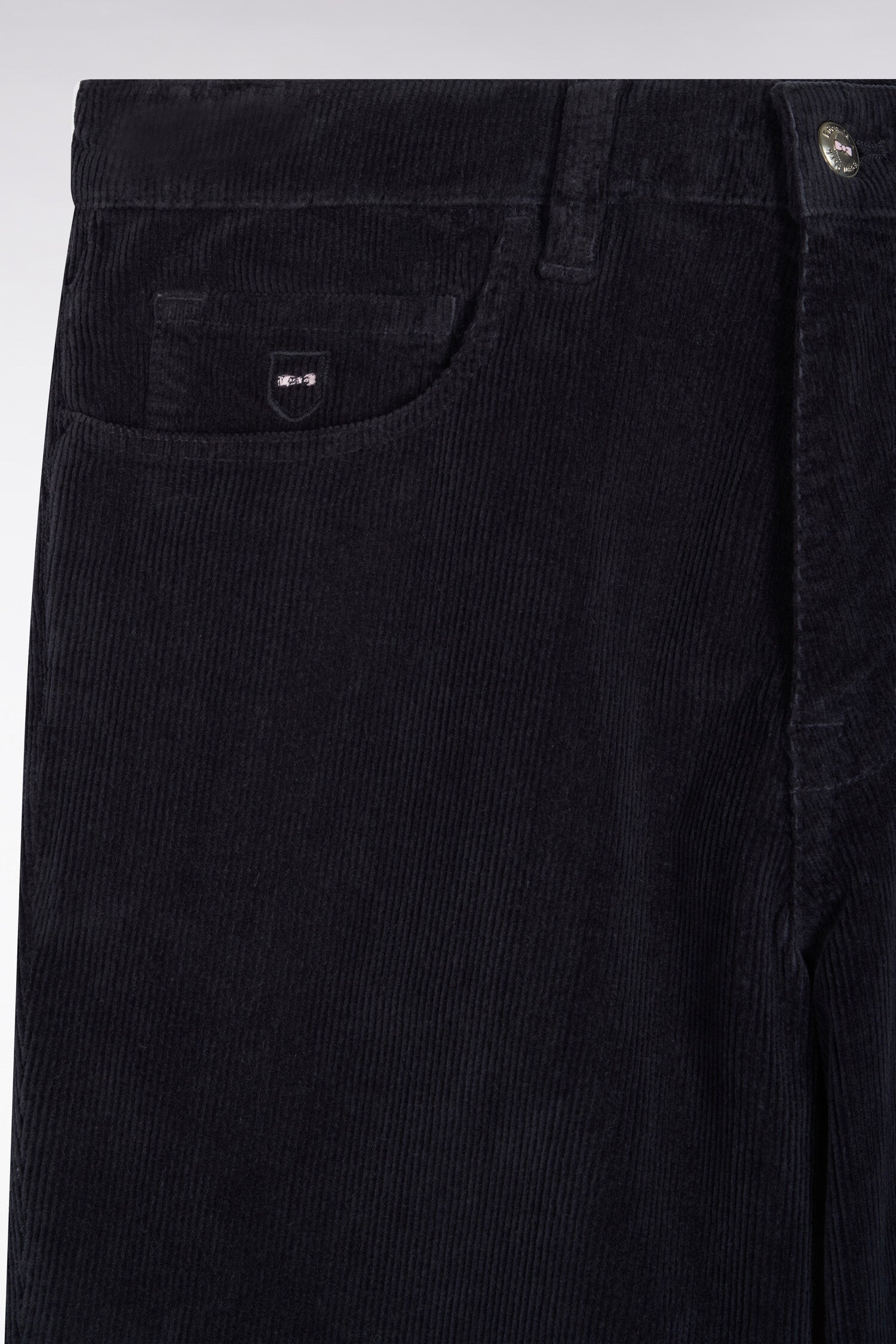 Pantalon 5 poches en velours côtelé marine coupe regular