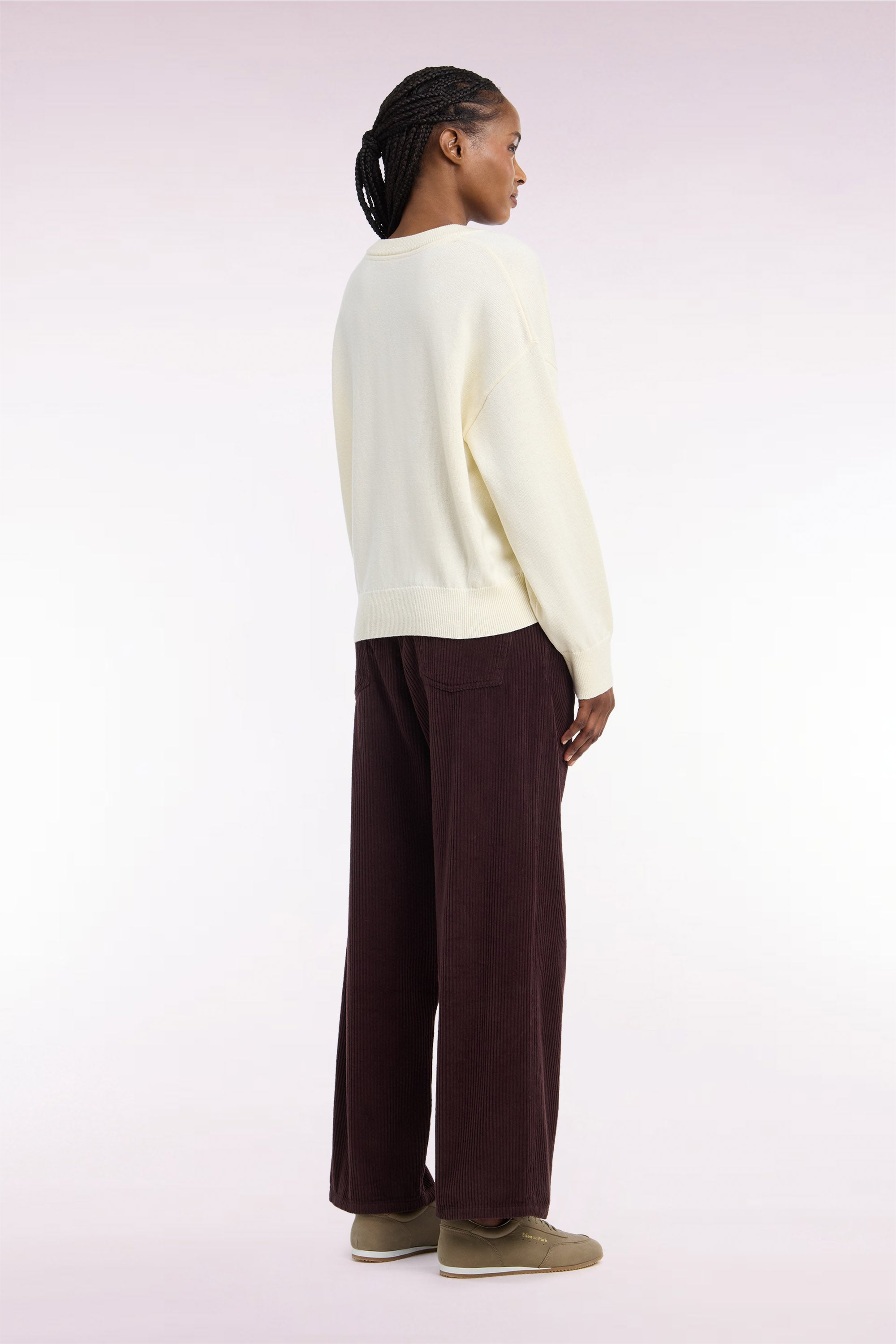 trousers in corduroy brown straight fit