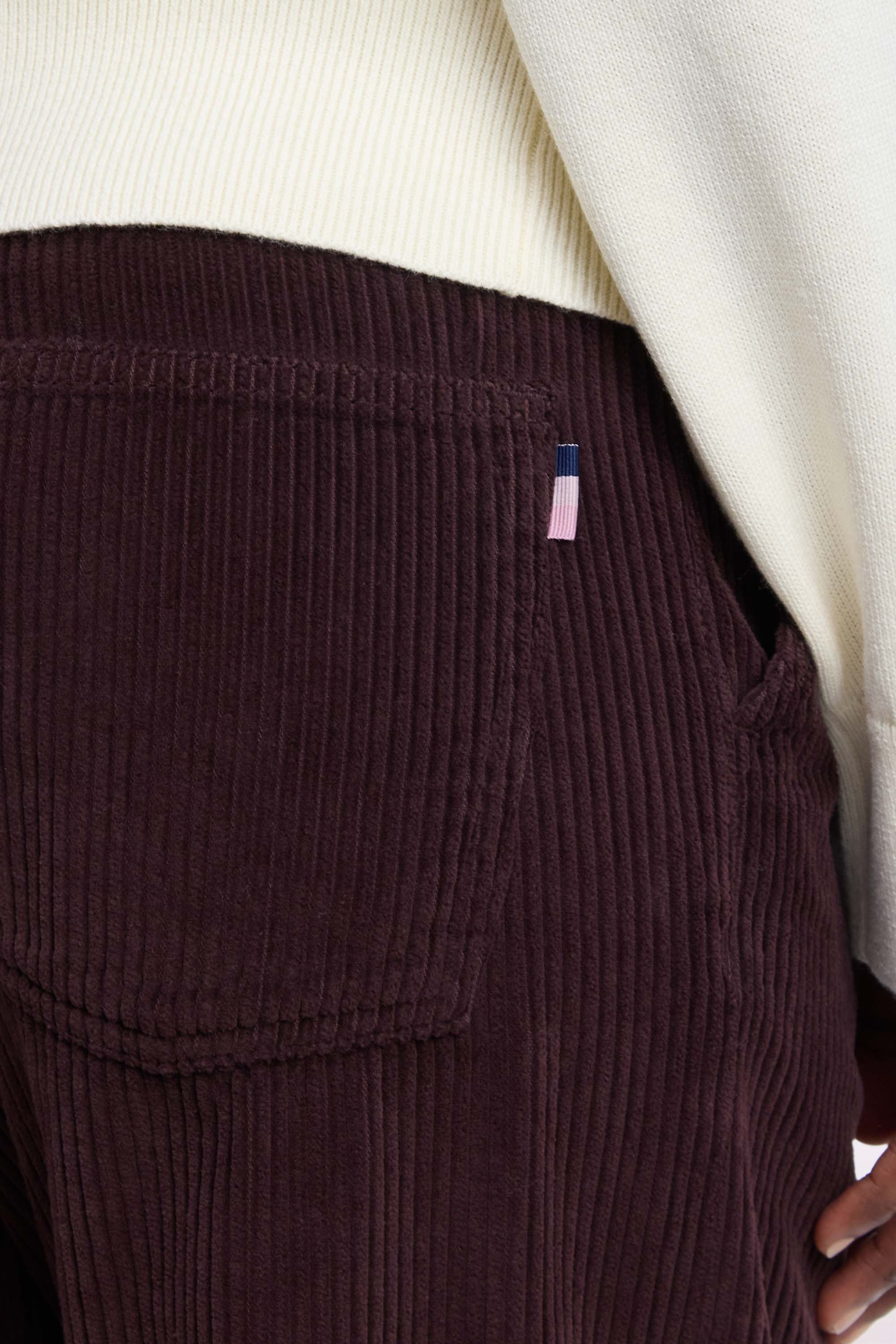 pantaloni in velluto a coste marrone vestibilità dritta